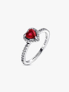 Pandora Elevated Red Heart Ring